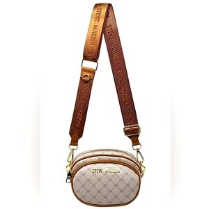 Steve Madden Beige and Brown Crossbody Bag